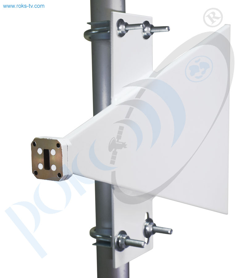 Short sector antenna ku band h pol 180 deg flange